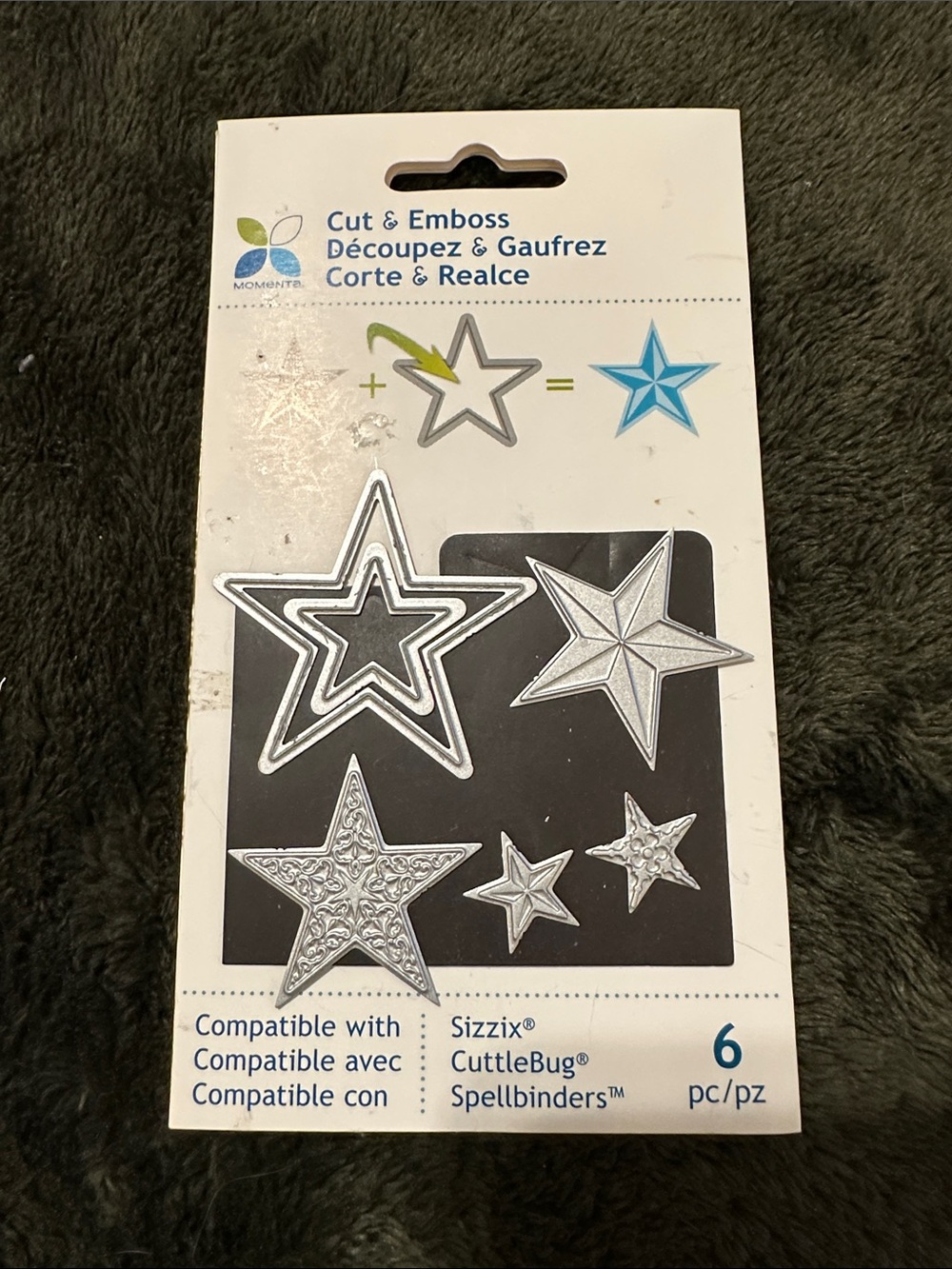 Momenta Cut & Emboss Star Nesting Die Set - Silver